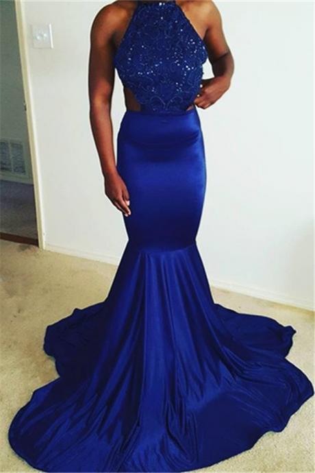 Mermaid Prom Gown,royal Blue Evening Gowns,party Dresses,mermaid Evening Gowns,sexy Formal Dress For Teens