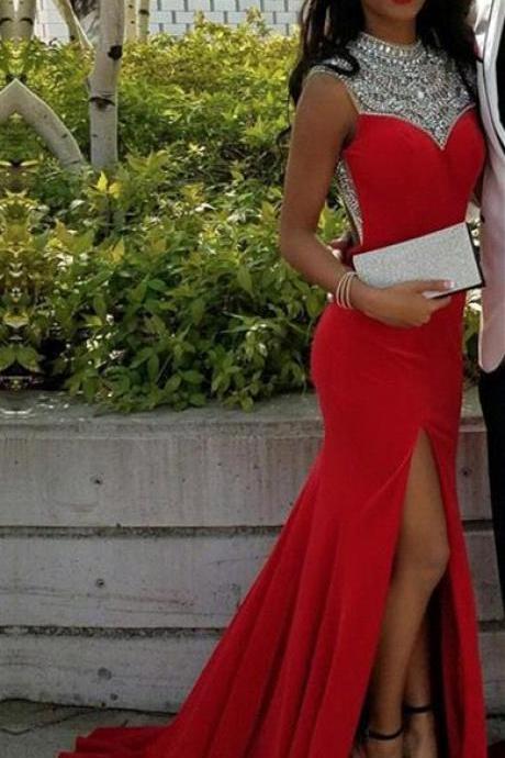 Red Prom Dresses,mermaid Prom Dress,formal Gown,corset Evening Gowns,red Party Dress,mermaid Prom Gown For Teens