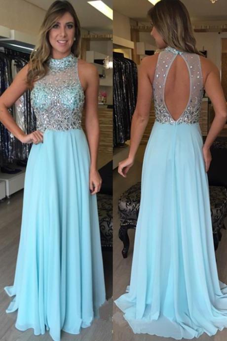 Prom Dresses,prom Dress,popular Crystal Sexy Sparkle Beadings Prom Dresses 2017 Evening Gowns