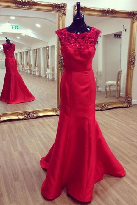Red Prom Dress,lace Prom Gown,lace Prom Dresses,lace Evening Gowns,mermaid Formal Gown,party Dresses For Teens Girls