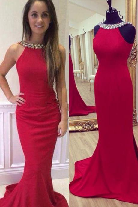 Backless Prom Dresses,Red Prom Dress,Backless Prom Gown,Open Back Prom Dresses,Open Backs Evening Gowns,Mermaid Formal Gown,Party Dresses For Teens Girls