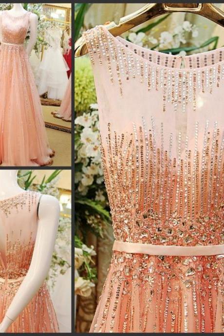Charming Prom Dress,Tulle Prom Dress,Beading Prom Dress,A-Line Evening Dress