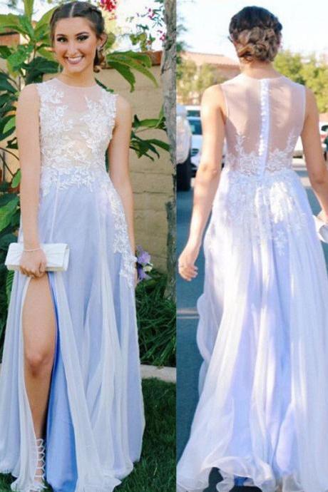 Long Prom Dress,lace Prom Dress,a-line Prom Dress,charming Prom Dress,chiffon Prom Dress,appliques Prom Dress,a-line Evening Dress