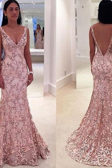 Charming Prom Dress,mermaid Prom Dress,long Prom Dresses,blush Pink Prom Gowns