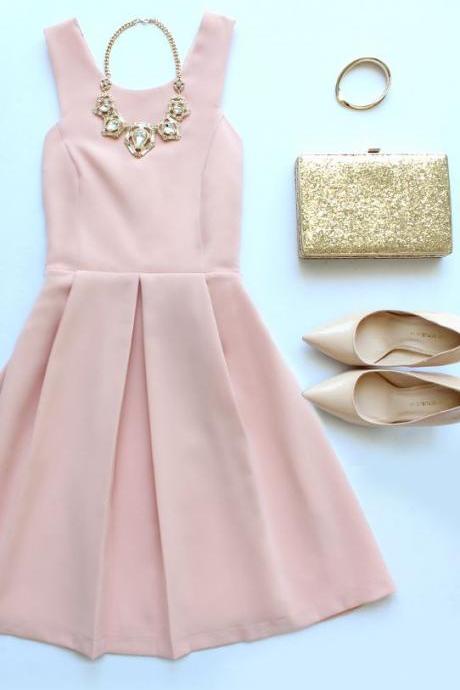 Homecoming Dress,blush Pink Homecoming Dresses,sweet 16 Dress,chiffon Homecoming Dress,cocktail Dress
