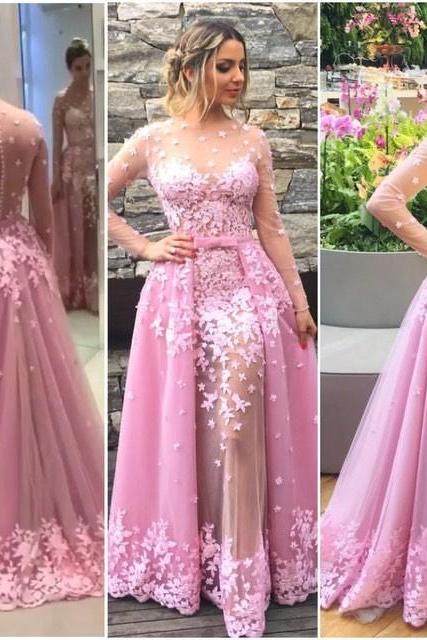 Prom Dresses,Pink Evening Gowns,Lace Formal Dresses,Backless Prom Dresses,Fashion Evening Gown,Beautiful Evening Dress,Pink Formal Dress,lace Prom Gowns
