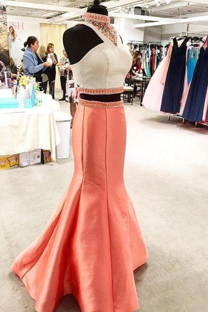 2 Piece Prom Gown,two Piece Prom Dresses,evening Gowns,mermaid Party Dresses,evening Gowns,glitter Formal Dress,sparkly Evening Gowns For Teens