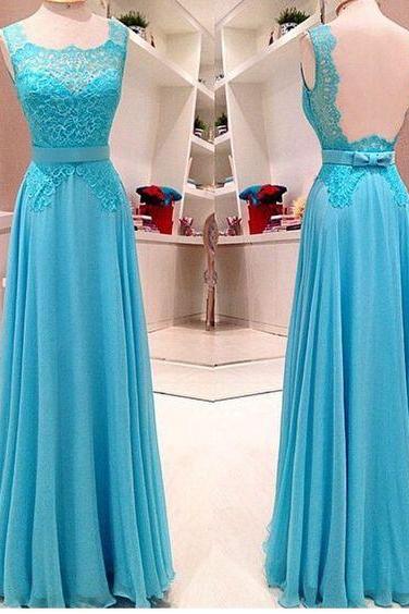 Lace Prom Dresses,Blue Prom Dress,Modest Prom Gown,Light Blue Prom Gown,Evening Dress,Backless Evening Gowns,Party Gowns