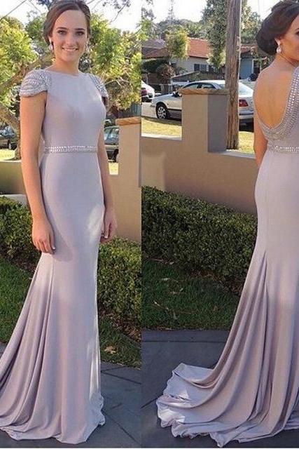 Modest Prom Dress,beaded Prom Dress,backless Prom Dress,fashion Prom Dress,sexy Party Dress, Style Evening Dress
