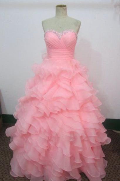 Sweetheart Prom Dress,Beaded Prom Dress,Pink Prom Dress,Fashion Prom Dress,Sexy Party Dress, New Style Evening Dress