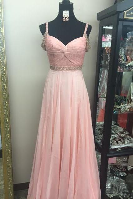 Modest Prom Dress,pink Prom Dress,beaded Prom Dress,fashion Prom Dress,sexy Party Dress, Style Evening Dress