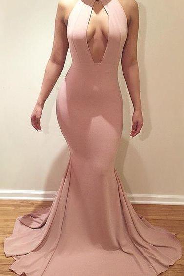 Pink Prom Dress,mermaid Prom Dress,maxi Prom Dress,fashion Prom Dress,sexy Party Dress, Style Evening Dress