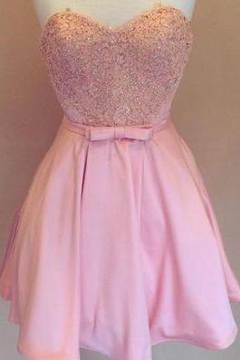 Sweetheart Prom Dress,beaded Prom Dress,pink Prom Dress,fashion Homecoming Dress,sexy Party Dress, Style Evening Dress