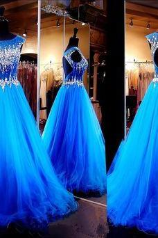 Charming Quinceanera Dress,royal Blue Prom Dress,beaded Prom Dress,fashion Prom Dress,sexy Party Dress, Style Evening Dress