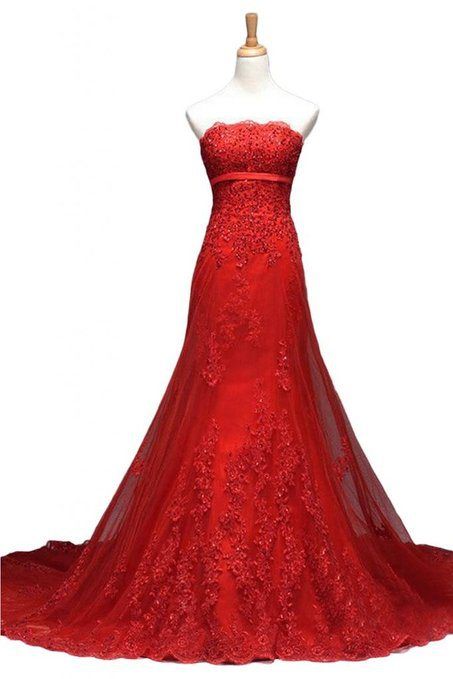 Red Lace Prom Dress,applique Prom Dress,bodycon Prom Dress,fashion Prom Dress,sexy Party Dress, 2017 Evening Dress