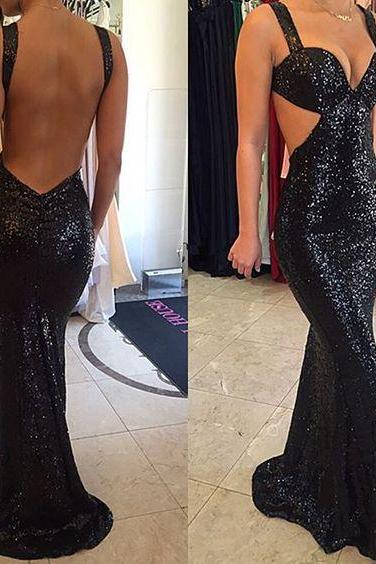 Sparkly Party Dress,Backless Prom Dress,Mermaid Prom Dress,Fashion Prom Dress,Sexy Party Dress, 2017 New Evening Dress