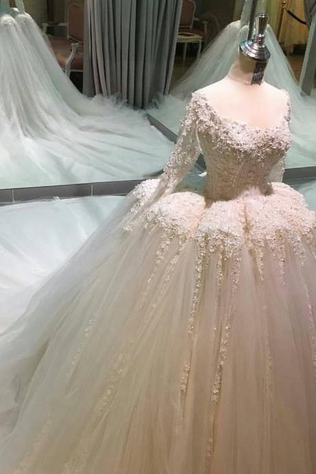 Wedding Dresses, Wedding Gown,ball gown wedding dresses with illusion back 2017 new design Princess Wedding Dresses