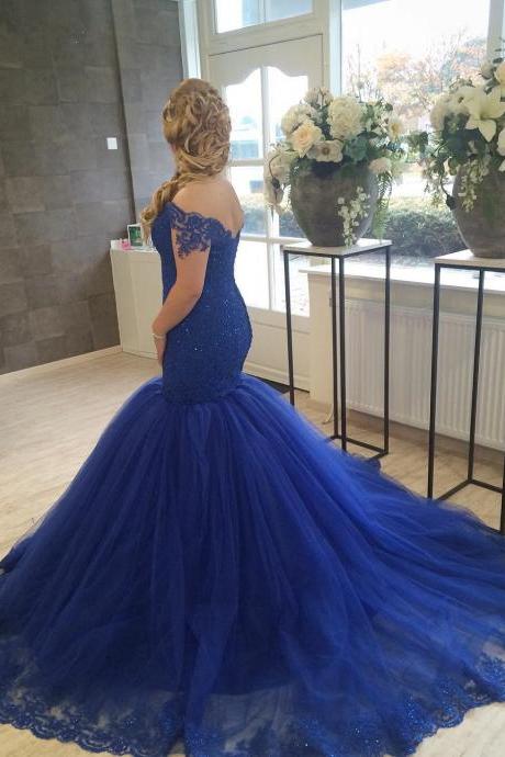 Prom Dress,modest Prom Dress,royal Blue Prom Dresses,lace Prom Dresses,mermaid Evening Dresses,long Formal Gowns,prom Dresses 2017