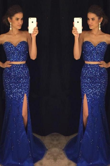 New Arrival Prom Dress,Modest Prom Dress,sparkly prom dresses,pageant gowns,two piece prom dresses,mermaid evening dress,long prom dresses 2017