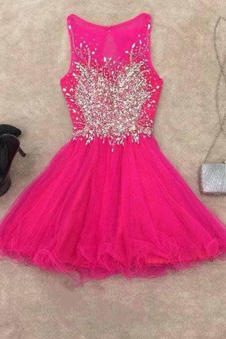 Homecoming Dresses,chic Prom Dresses,short Prom Gowns,pink Homecoming Dress,short Cocktail Dresses 2017,elegant Prom Gowns