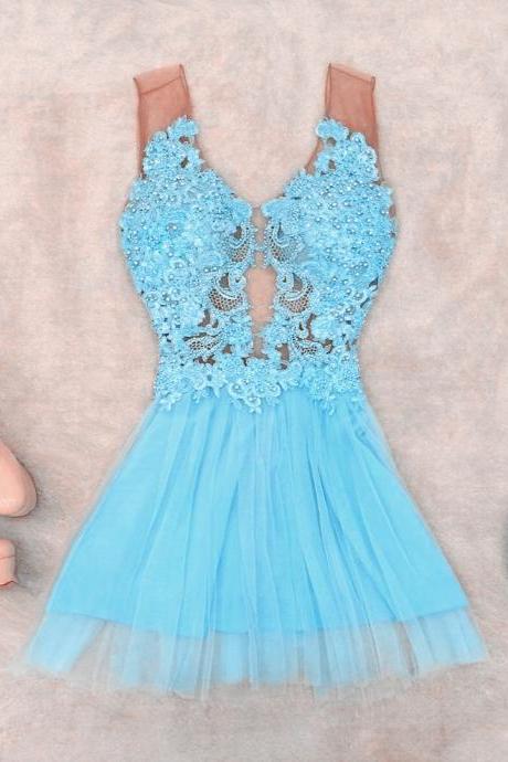 Homecoming Dresses,turquoise Party Dresses,lace Beaded Homecoming Dresses,short Sweetheart Prom Dress,elegant Prom Gowns
