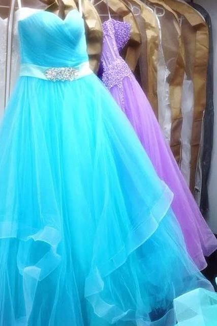 Prom Dress,modest Prom Dress,elegant Pleated Sweetheart Crystal Beaded Sashes Coral Ball Gowns Prom Dress 2017