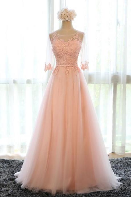 pink bridesmaid dress,chiffon evening dress,long prom dress,formal dress,women's long party dress