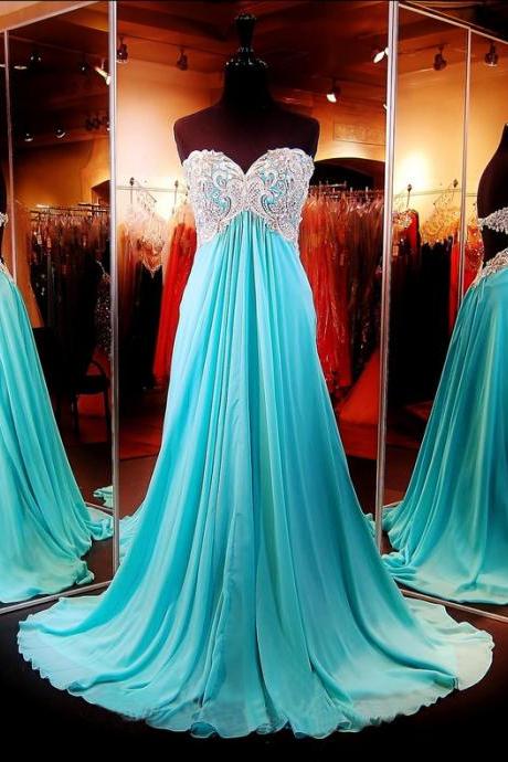 Gorgeous Prom Dress,sweetheart Prom Dress,open Back Prom Dress,chiffon Prom Dress,long Prom Dress,floor Length Prom Dress,crystal Beaded Prom