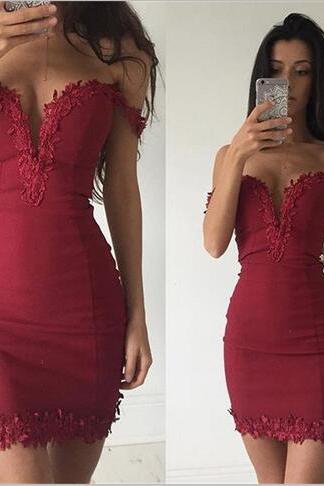 Lace Homecoming Dress,Off the shoulder Party Dress,Graduation Dress,Sweetheart Homecoming Dresses,sexy Short Prom Dress