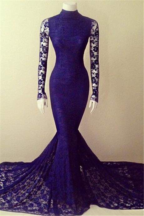 Mermaid Prom Gown,Royal Blue Evening Gowns,Party Dresses,Mermaid Evening Gowns,Sexy Formal Dress For Teens