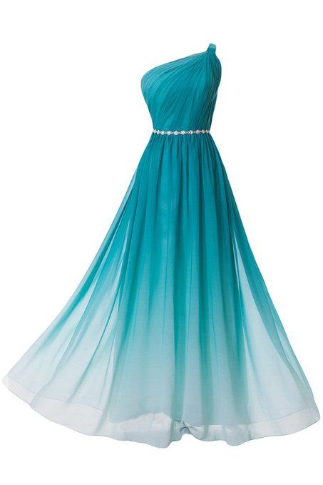 Prom Dress,chiffon Prom Dress,gradient Prom Dress,elegant Prom Party Dress,women Dress,one-shoulder Evening Dress