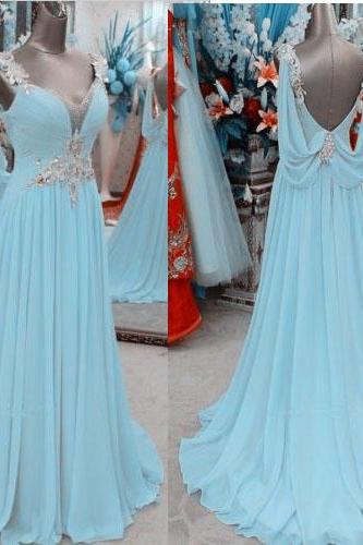 Princess Prom Dress,sparkly Evening Dress,open Back Prom Dress,sexy Evening Gowns,2017 Beading Prom Gowns,prom Dress,backless Evening Prom