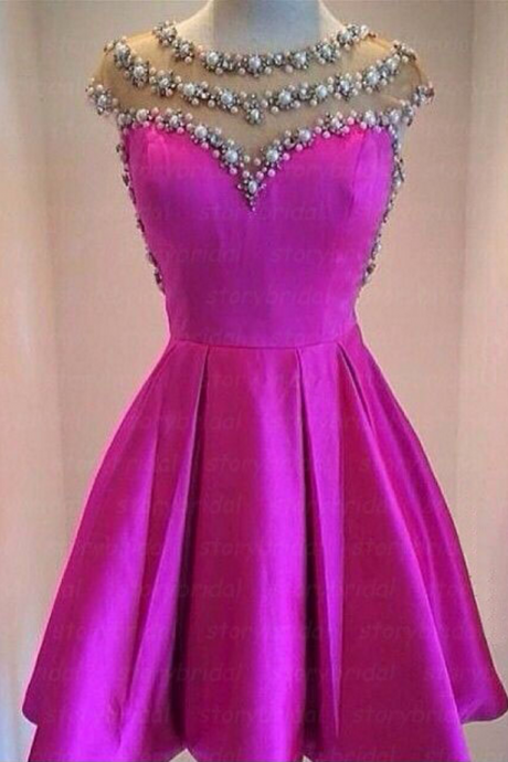 Rose Red Prom Dress, Short Prom Dress, Short Sleeve Prom Dress, Junior Prom Dress, Cute Prom Dress, Bd27 Uk2623