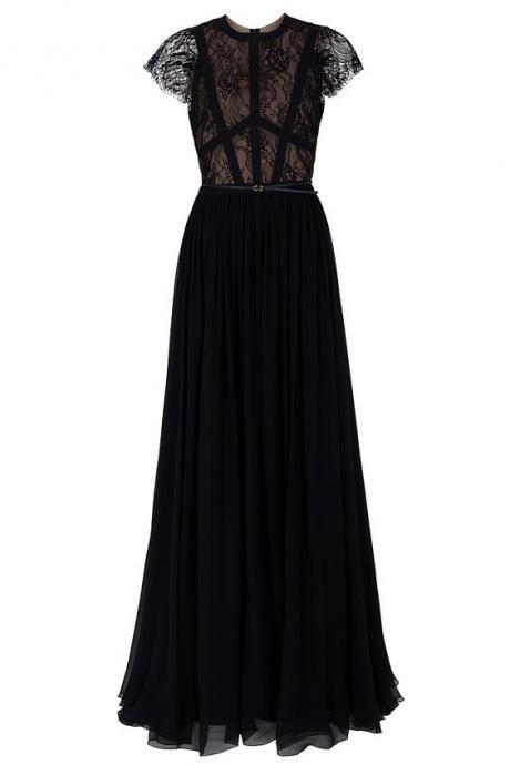 Prom Dress,black Prom Dress, Long Evening Dresses,lace Formal Dress,fashion Dress For Girls