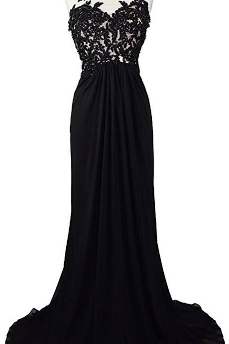 Women's High Neck Lace Sheer Top Prom Pageant Formal Dress
