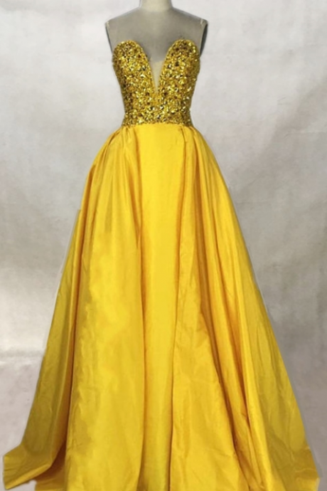  Beaded Long Prom Dresses A Line Backless Party Dresses Gold Silver Sequins Black yellow Satin Evening Gowns 