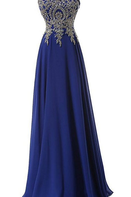 Lace Appliques Evening Party Ball Gown Beaded Prom Formal Dresses
