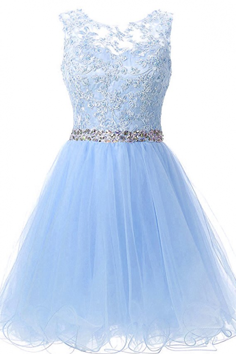 Lace Beaded Homecoming Dresses Short Sequined Appliques Cocktail Prom Gowns