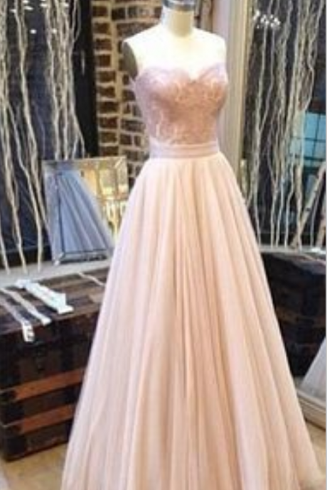 Blush Pink Prom Dresses,lace Prom Dress,long Evening Gowns,lace Backless Prom Dress