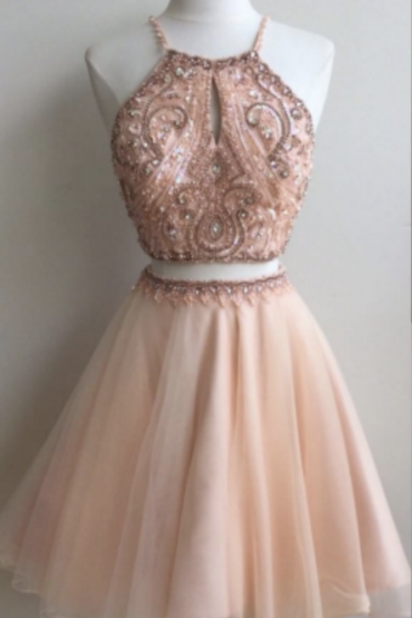 2 Piece Homecoming Dresses, Charming Prom Dress,lovely Cute Prom Dress,sexy Prom Gown,homecoming Gown,2 Pieces Prom Gowns