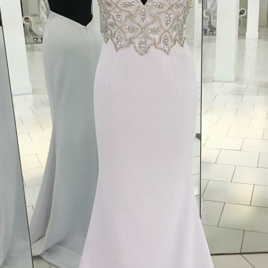 Jade V-Neck Mermaid Prom Dress with Beads and Split main image 1
