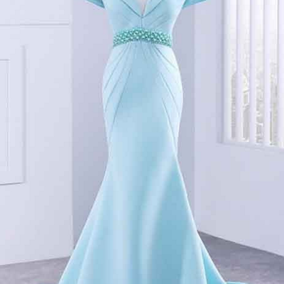 Sexy Mermaid Long Prom Dress, With Beading Luxury Evening Dress, Satin ...
