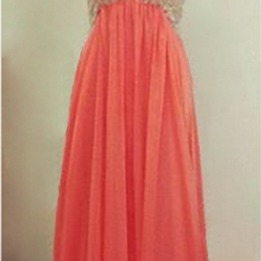 Beaded Party Dresses, Long Sleeve Prom Dress, Chiffon Prom Dress, See Through Prom Dress, D25
