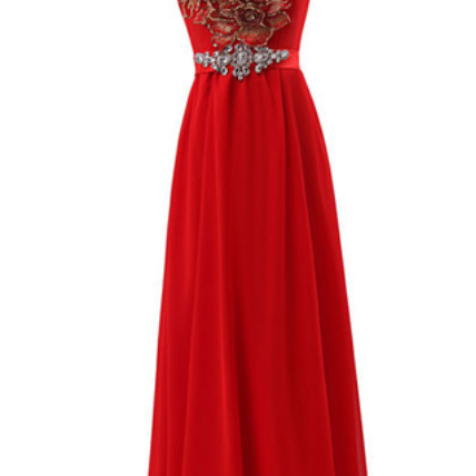 The Red Sleeveless Ball Gown With A Formal Evening Gown on Luulla