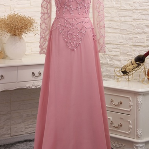 Long sleeve luxury dubai Arab women's evening party dress for the evening party dress wedding gown for sale