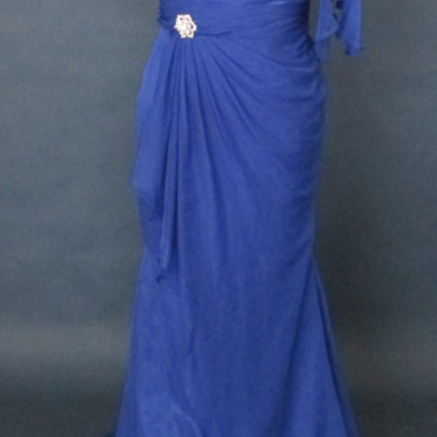 Long Sleeves Mermaid Chiffon Gown with Slit Tangerine Plus Size main image 1