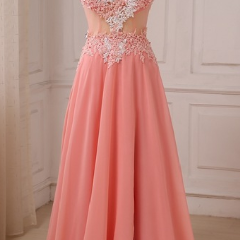 Applique V-Neck Peplum Fitted Slit Gown KV1100 main image 1
