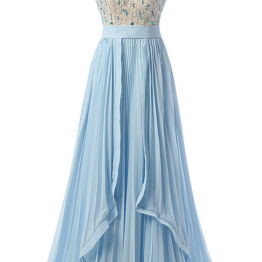 Sky Blue Prom Dresses,beaded Prom Dress,formal Women Evening Dresses ...