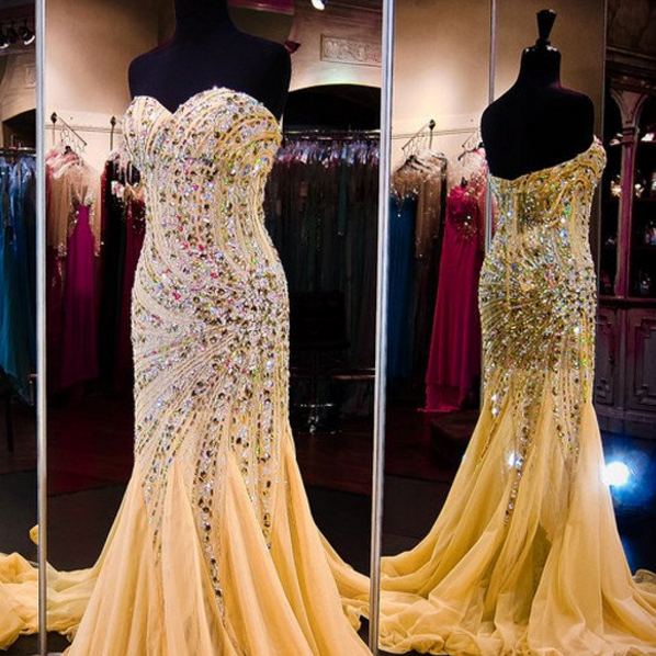 Stylish Sweetheart Red Mermaid Prom Dresses with Sweep Train,DS4450 main image 0