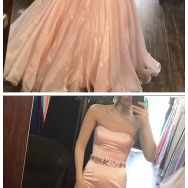 Mermaid Sweetheart Pink Satin Prom Dress with Beading AB25030403